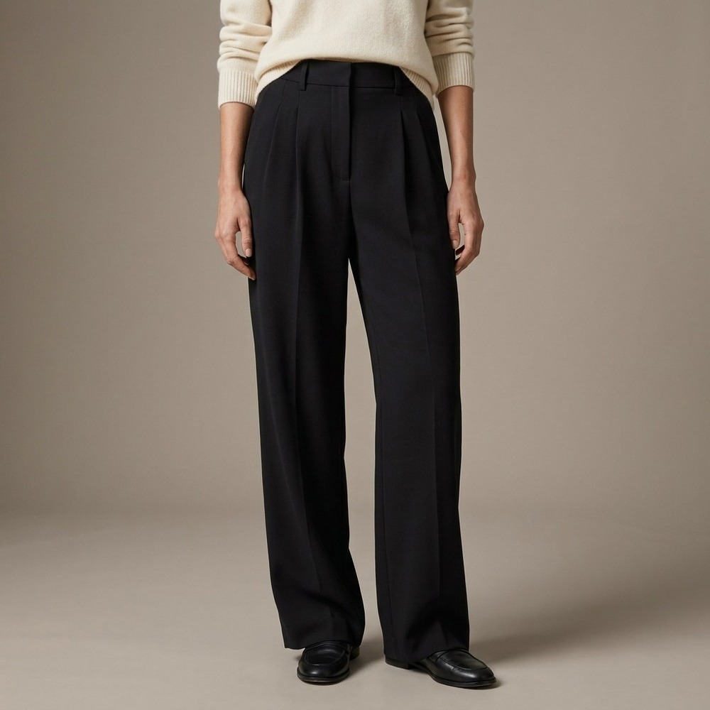 WILFRED Women Effortless Pant 6 Black Polyester Minimalist Trousers